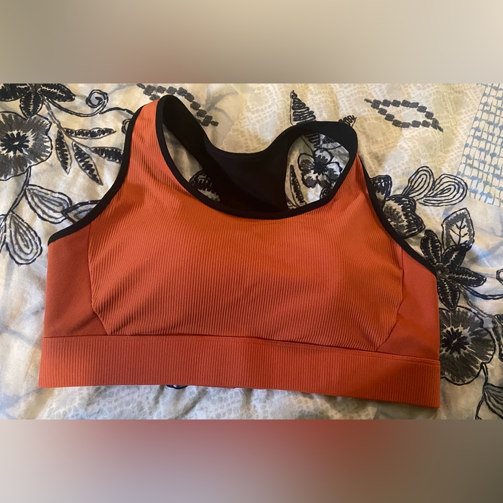 Zyia Burnt Orange Ribbed Sportbra